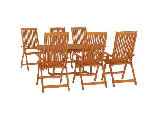 LES TENDANCES - Ensemble table et chaises de jardin-brun-6 places-400600