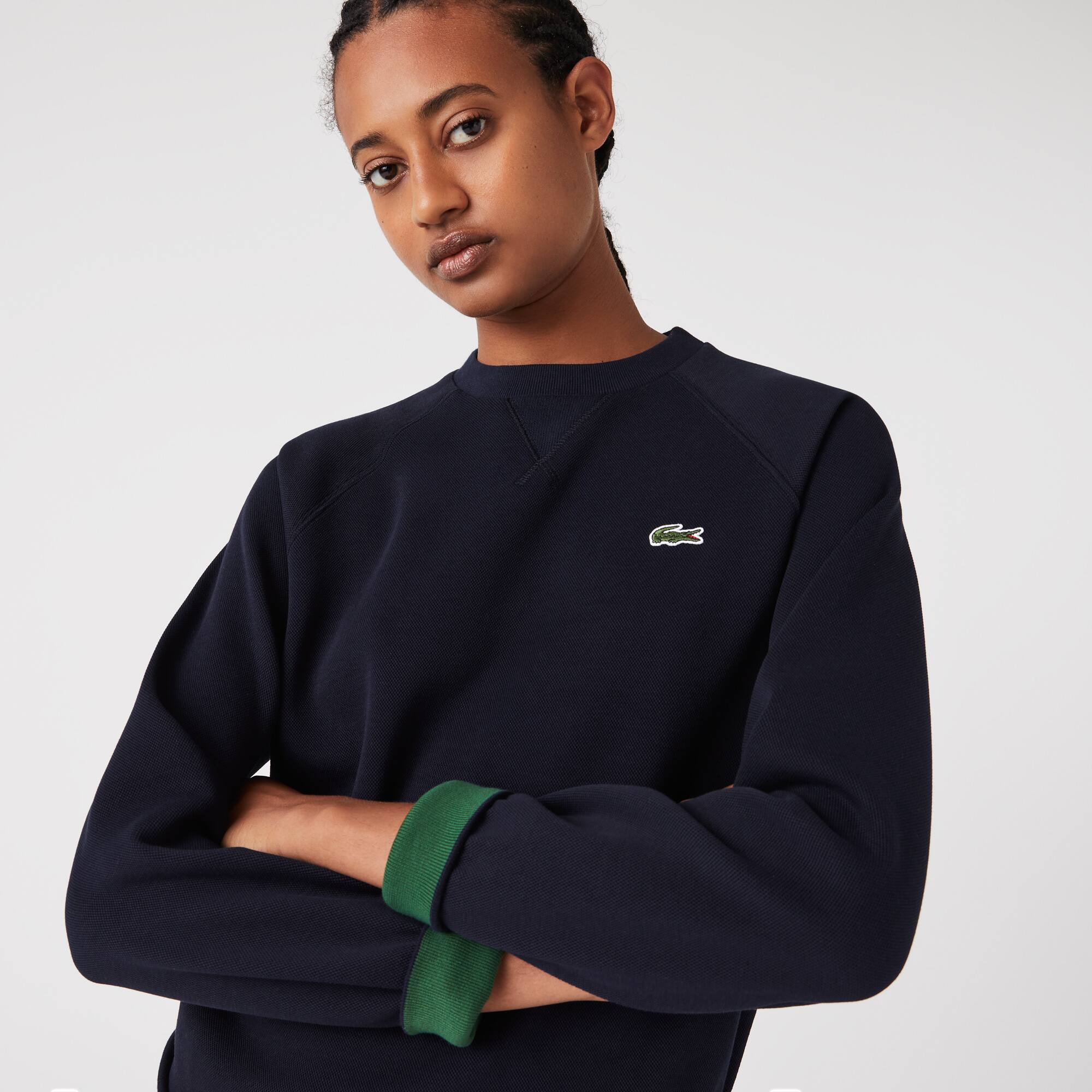 Sweatshirt Jogger à col rond double face piqué Sweatshirts - Bleu - Lacoste - Femme