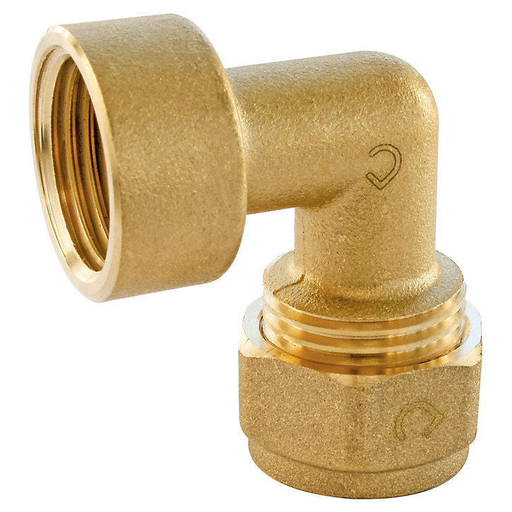 Raccord coudé à compression pour tube PER Ø12 - coude femelle 15/21 (1/2