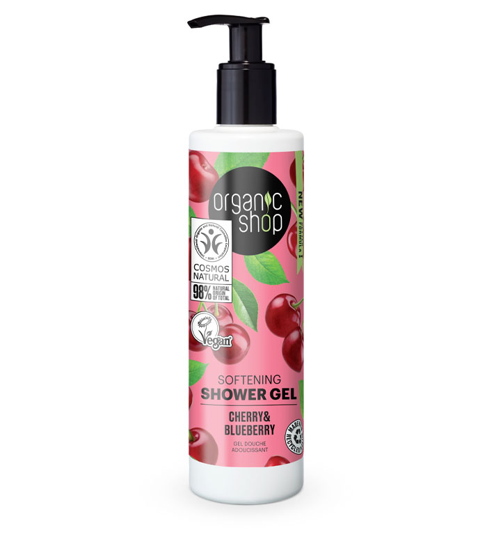 Organic Shop - Gel de banho suavizante - Cereja e Mirtilo