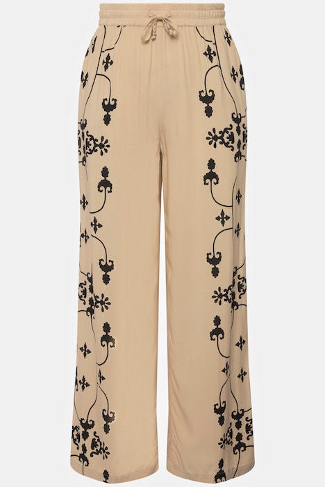 Palazzo-Hose, Wide Fit, Elastikbund, Print