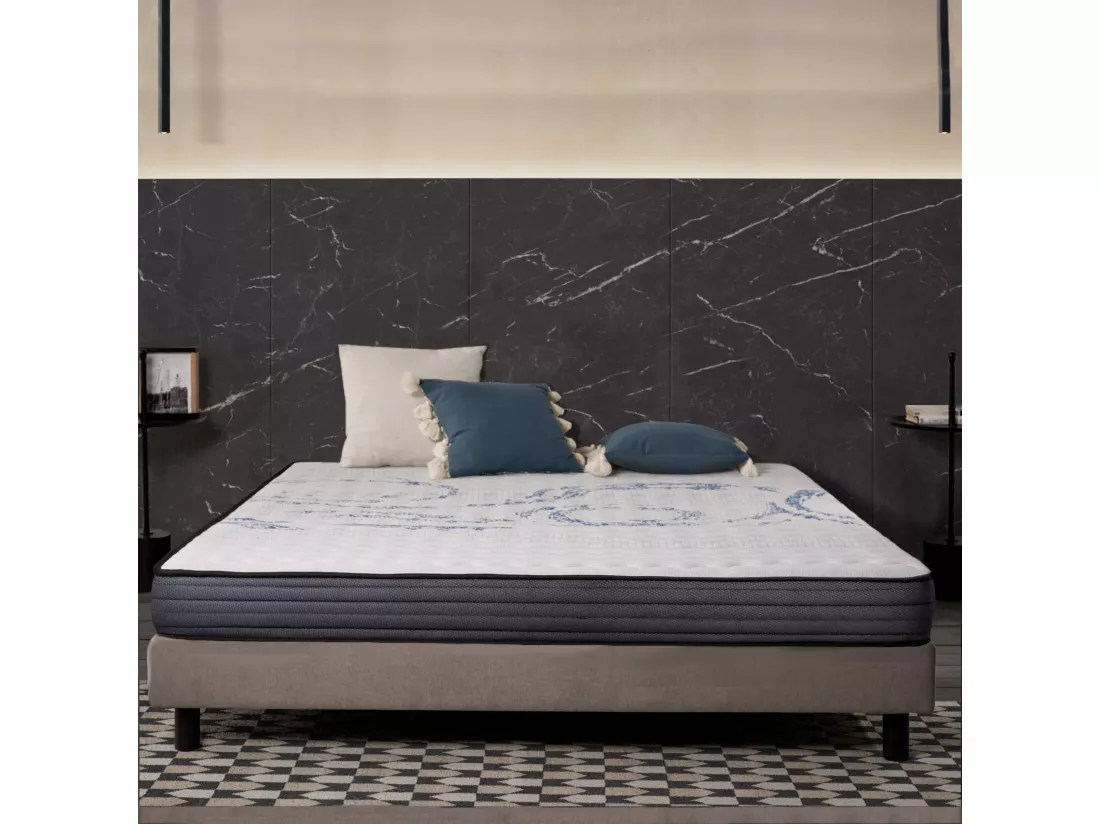 Naturalex - Matelas Perfectsleep 140x190 cm - Mousse HR - Accueil Blue Latex - Mémoire de forme, Parfait soutien, Confortable, 2 faces été, hiver- Antibactérien