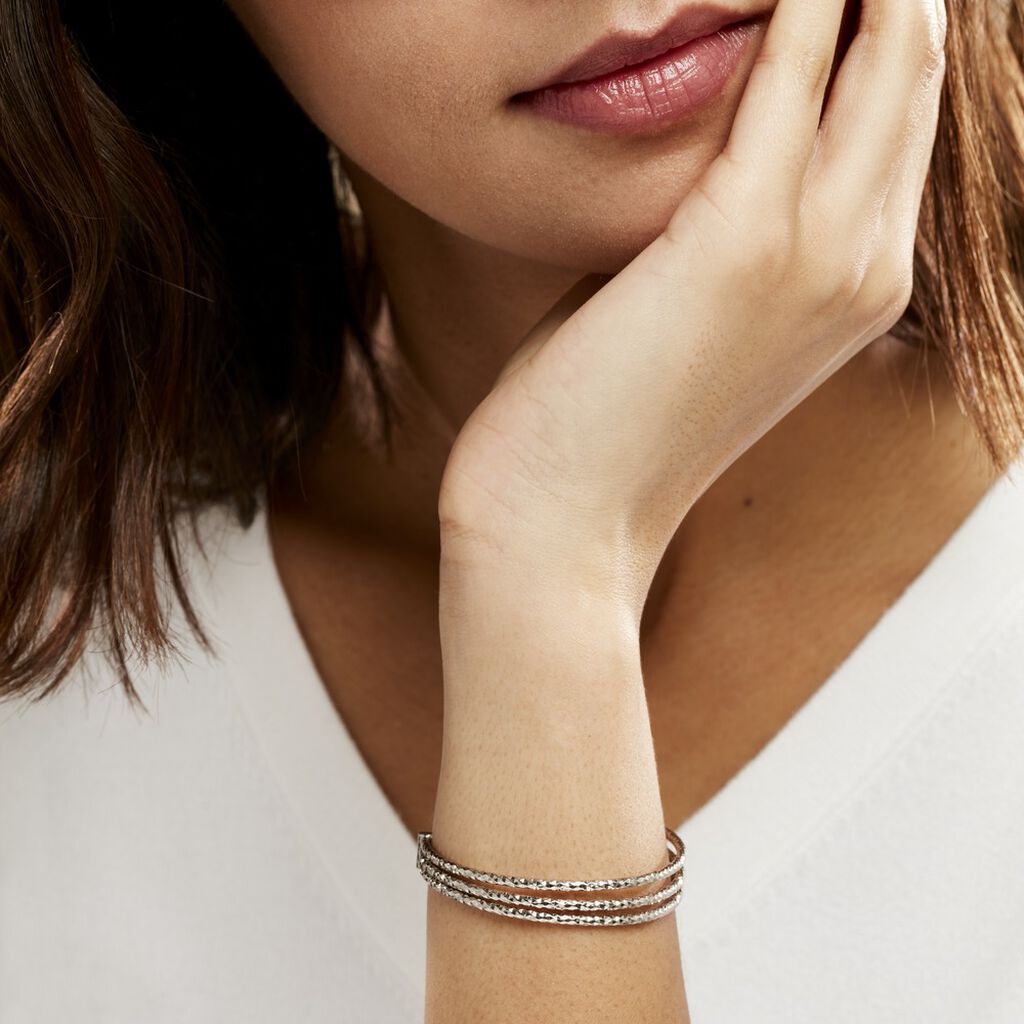 Bracelet Jonc Rachelle Argent Blanc