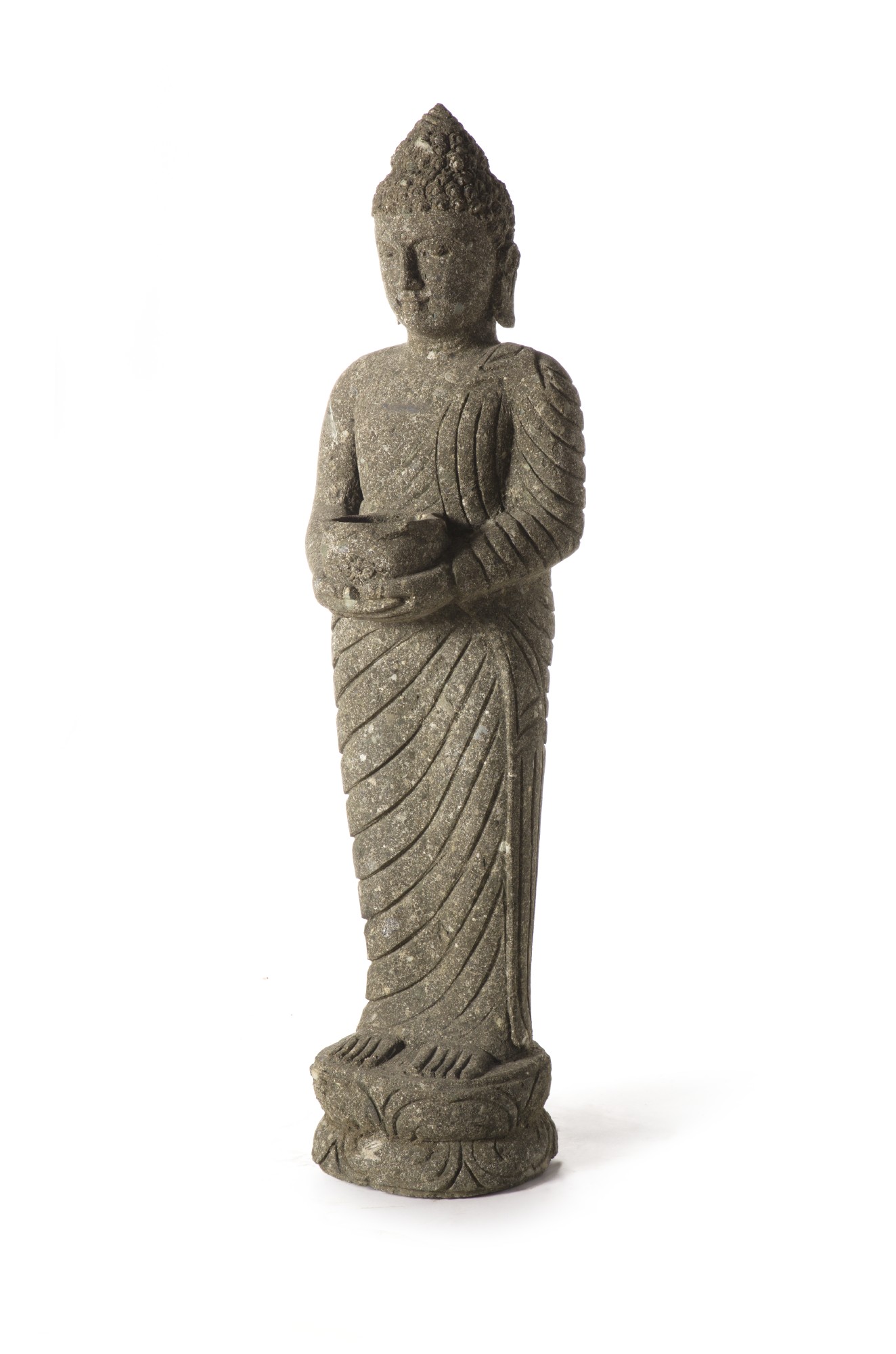 Naturstein 'Buddha' Behälter, grau, T 25 cm, B 40 cm, H 125 cm von fischer's lagerhaus