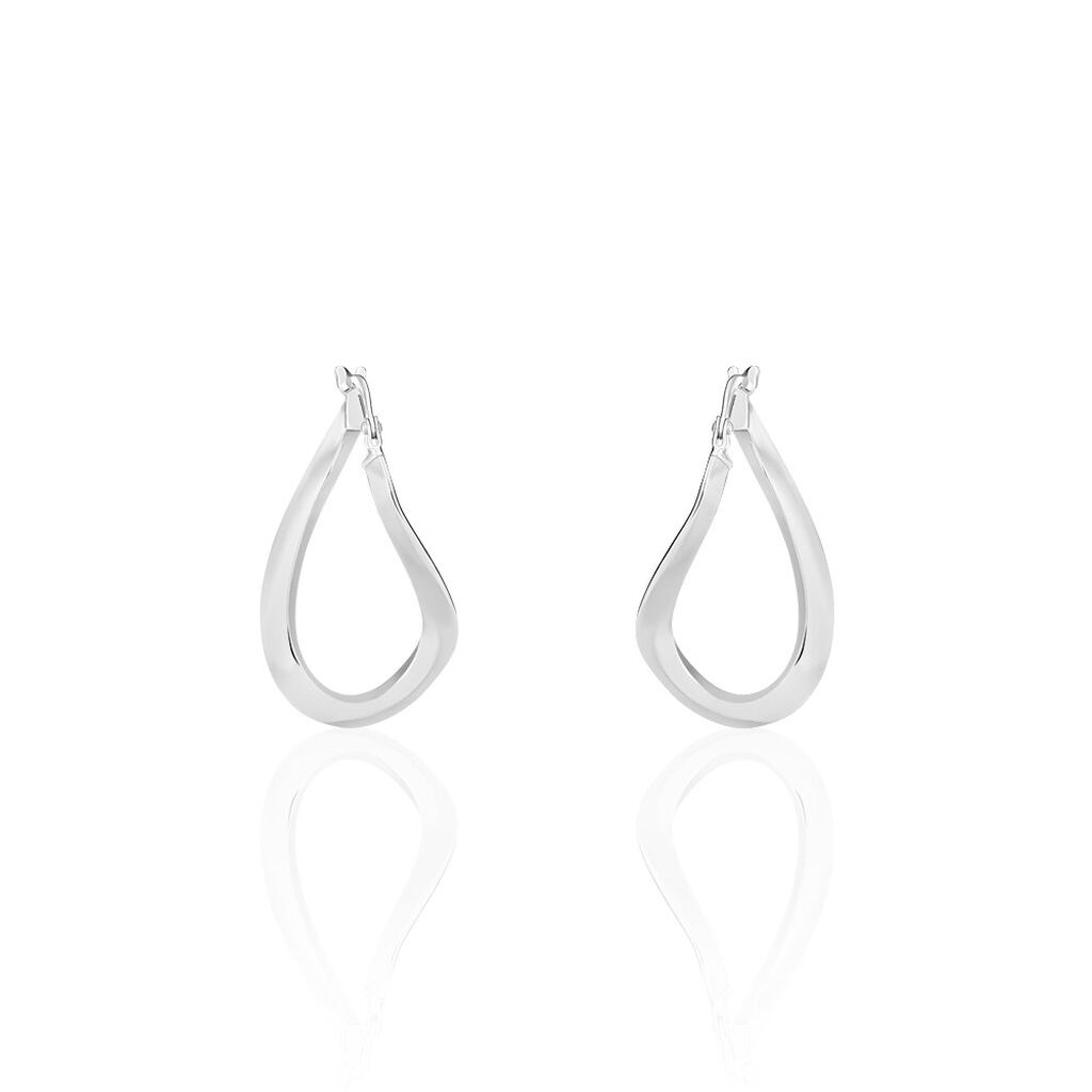 Créoles Argent Blanc Olivia