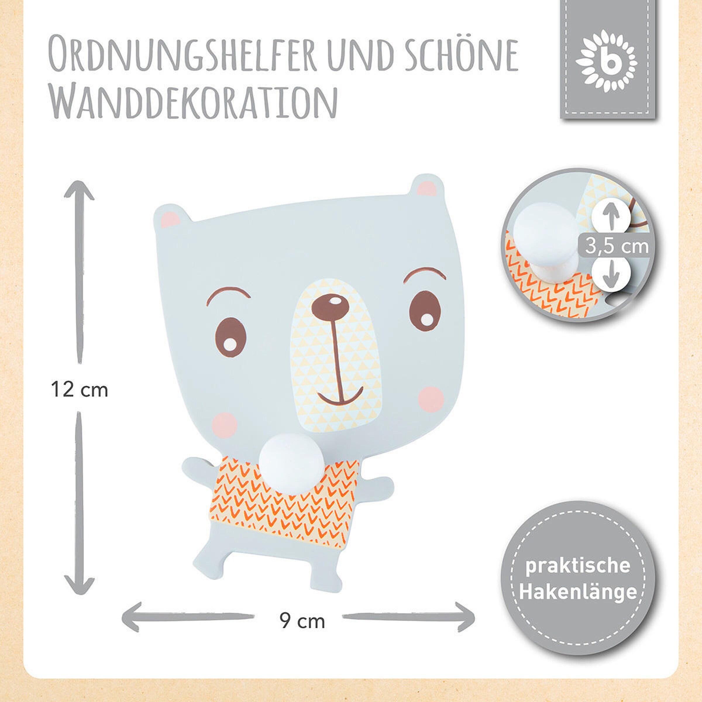 Bieco Garderobe Kinder Katze Mehrfarbig