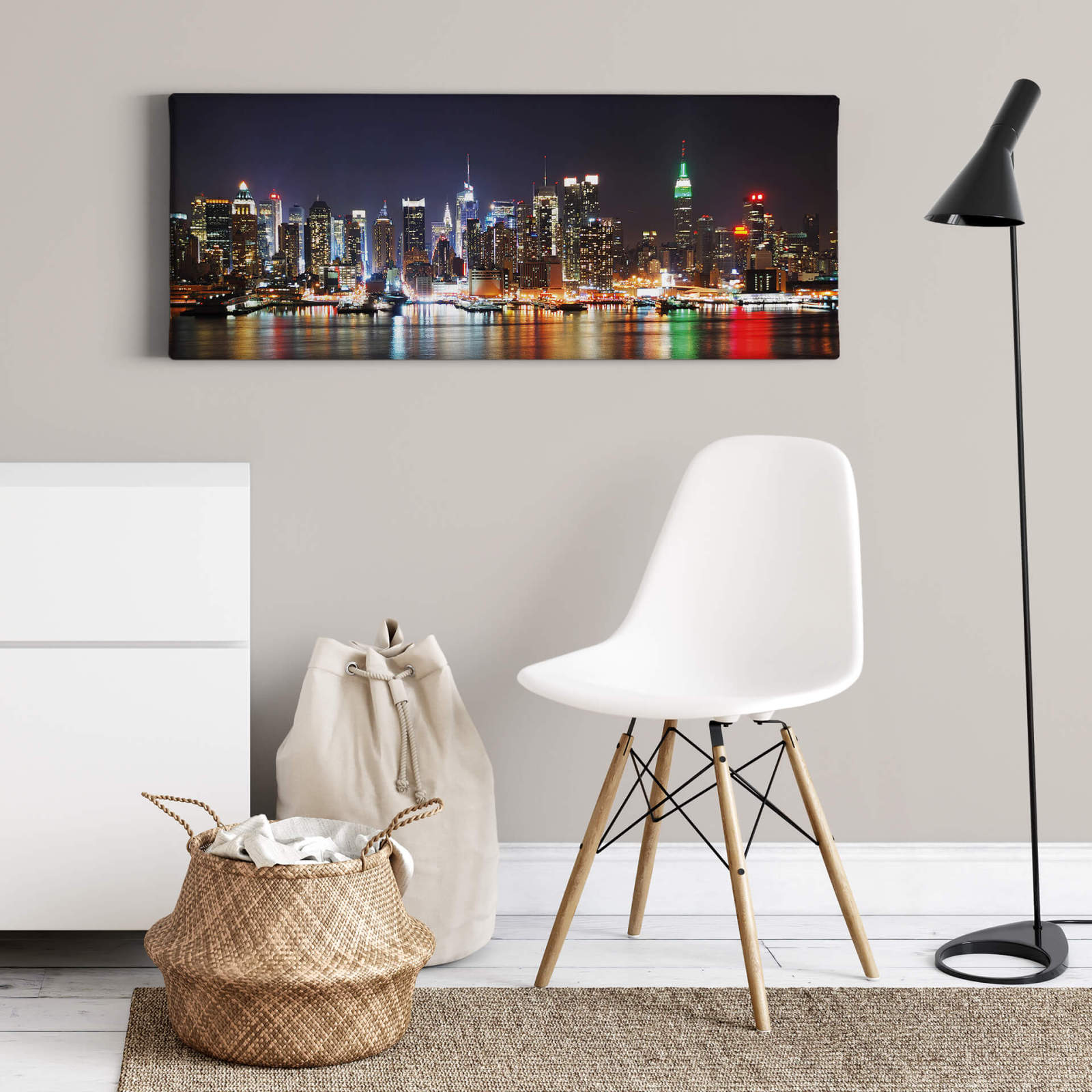 Leinwandbild NEW YORK SKYLINE - blau-braun - 100x40 cm