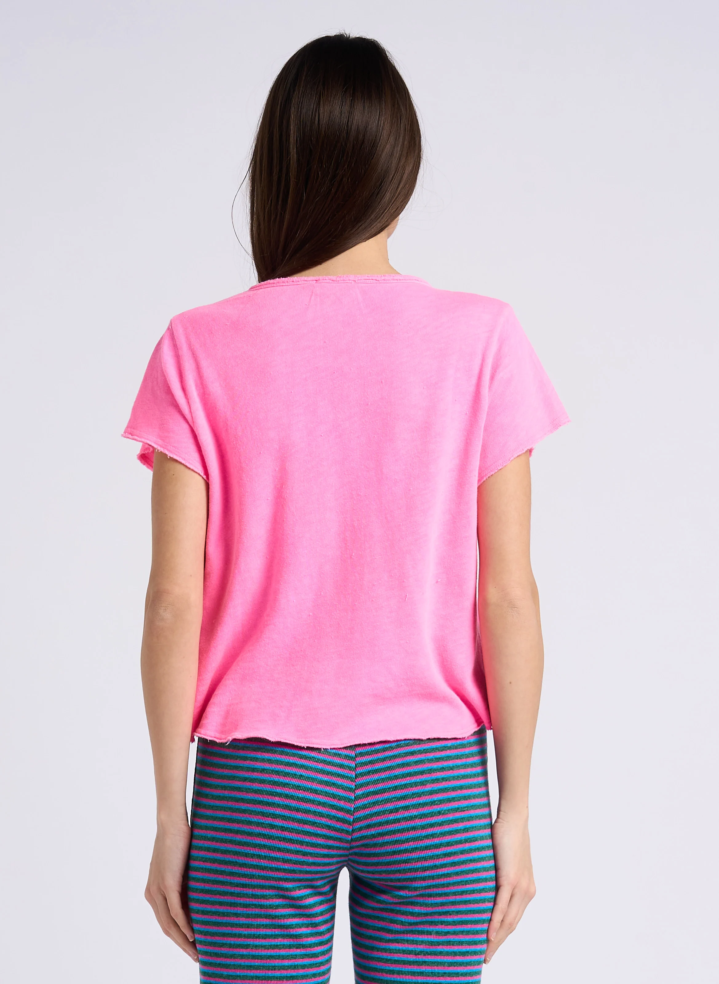 SONOMA - Tee-shirt droit col V en coton | Rose