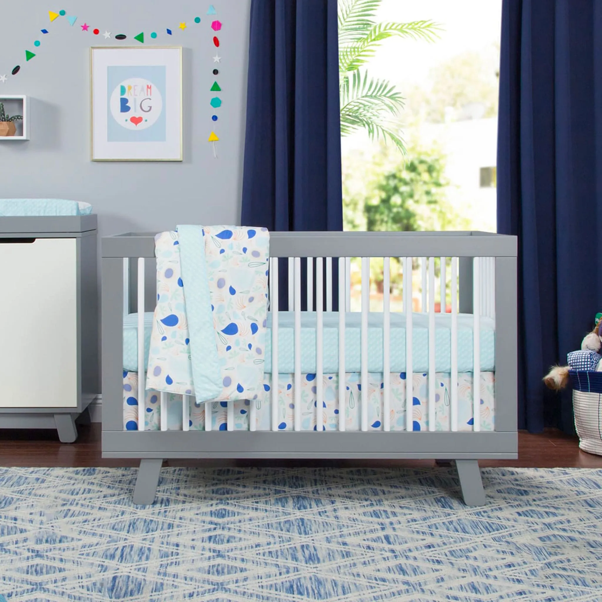Babyletto Couchette Convertible 3 en 1 Hudson - Gris  Blanc