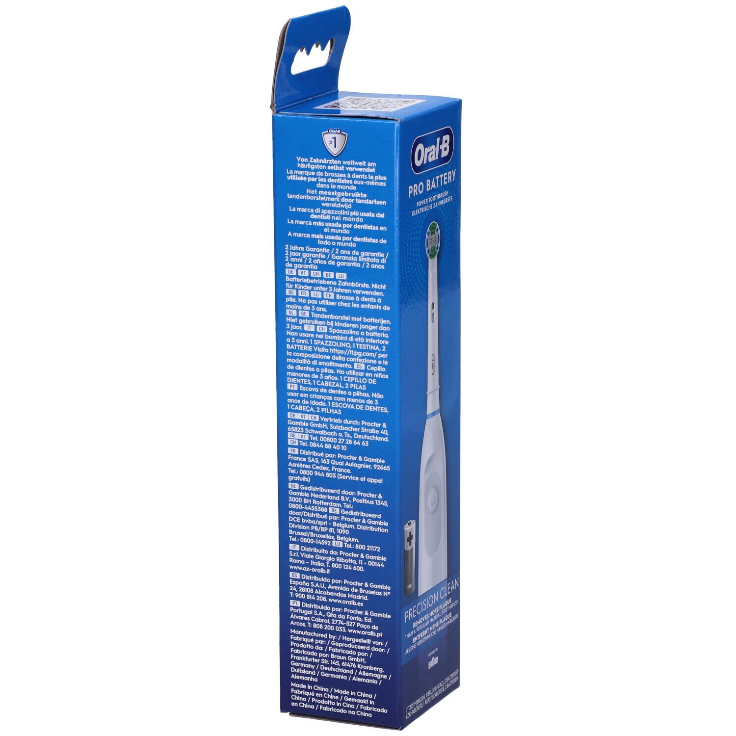 ORAL-B Pro Battery Precision Clean, batteriebetriebene Elektrische Zahnbürste Weiß