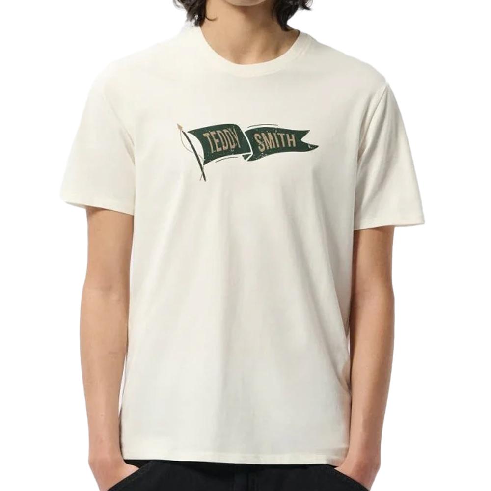 Teddy Smith T-shirt Blanc Homme Teddy Smith T-flag