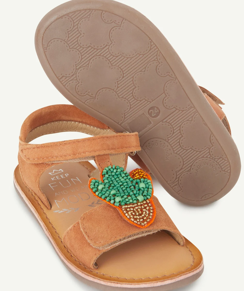 MOD8SANDALES EN CUIR CLOONIMALS ORANGE