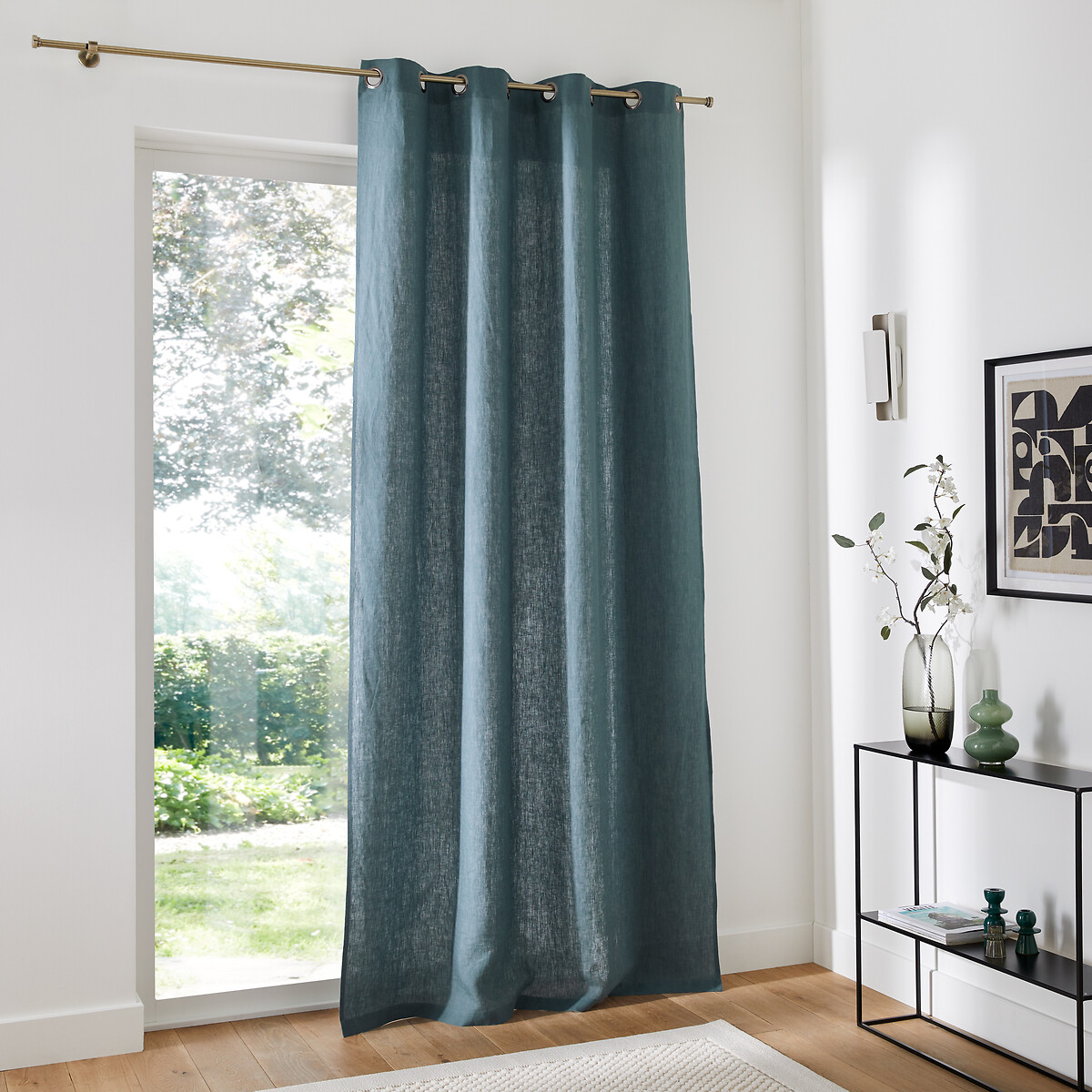 LA REDOUTE INTERIEURS<br>Cortina de linho lavado com ilhós Onega