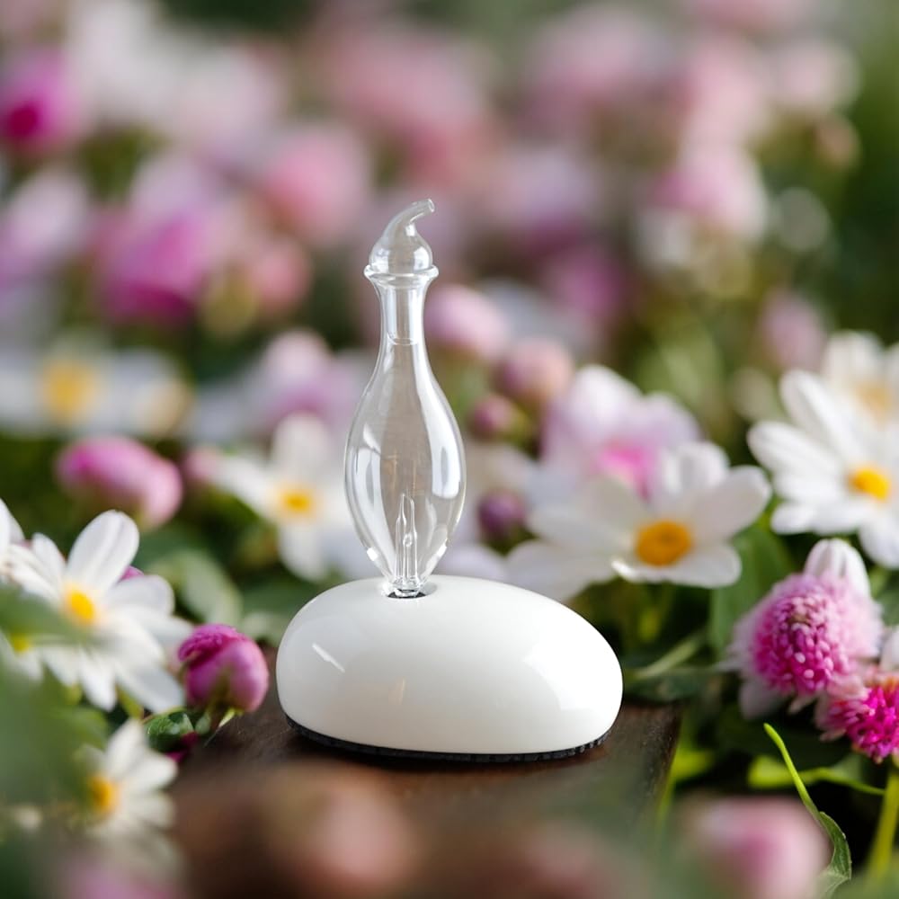 Zen’Arôme Diffuseur par Nébulisation Dan – Diffuseur d’Huiles Essentielles à Froid qui Conserve les Vertus des Huiles pour l’Aromathérapie – Nébulisateur En Céramique et en Verre – Puissance Ajustable : Hygiène et Santé