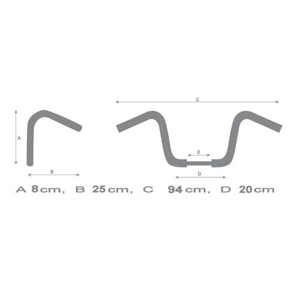 Guidon Highway Hawk beachbar Pontet 25 mm/guidon 22 mm - Noir