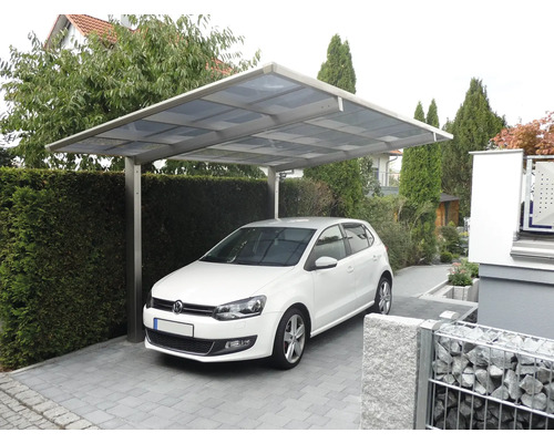 Ximax Linea Type 60 enkele carport, geanodiseerd aluminium, speciale lengte 272,6 x 555,8 cm, RVS-look