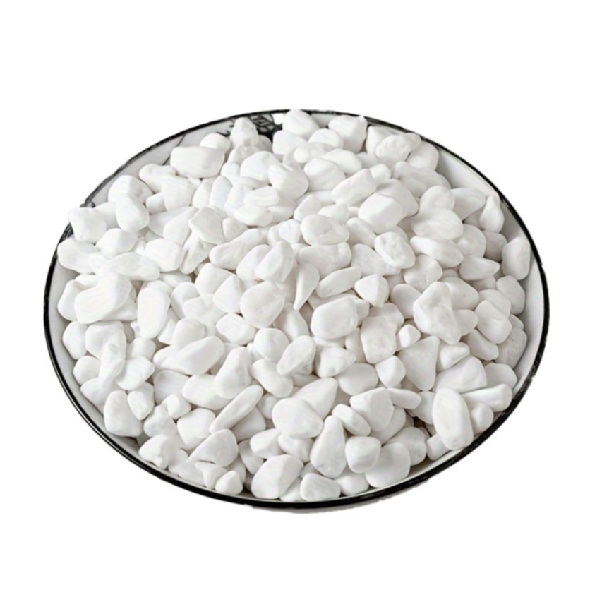 (100g) 6-8mm Marmor Steine Mini Kieselsteine für Home / Garten / Aquarium Deko - Weiss