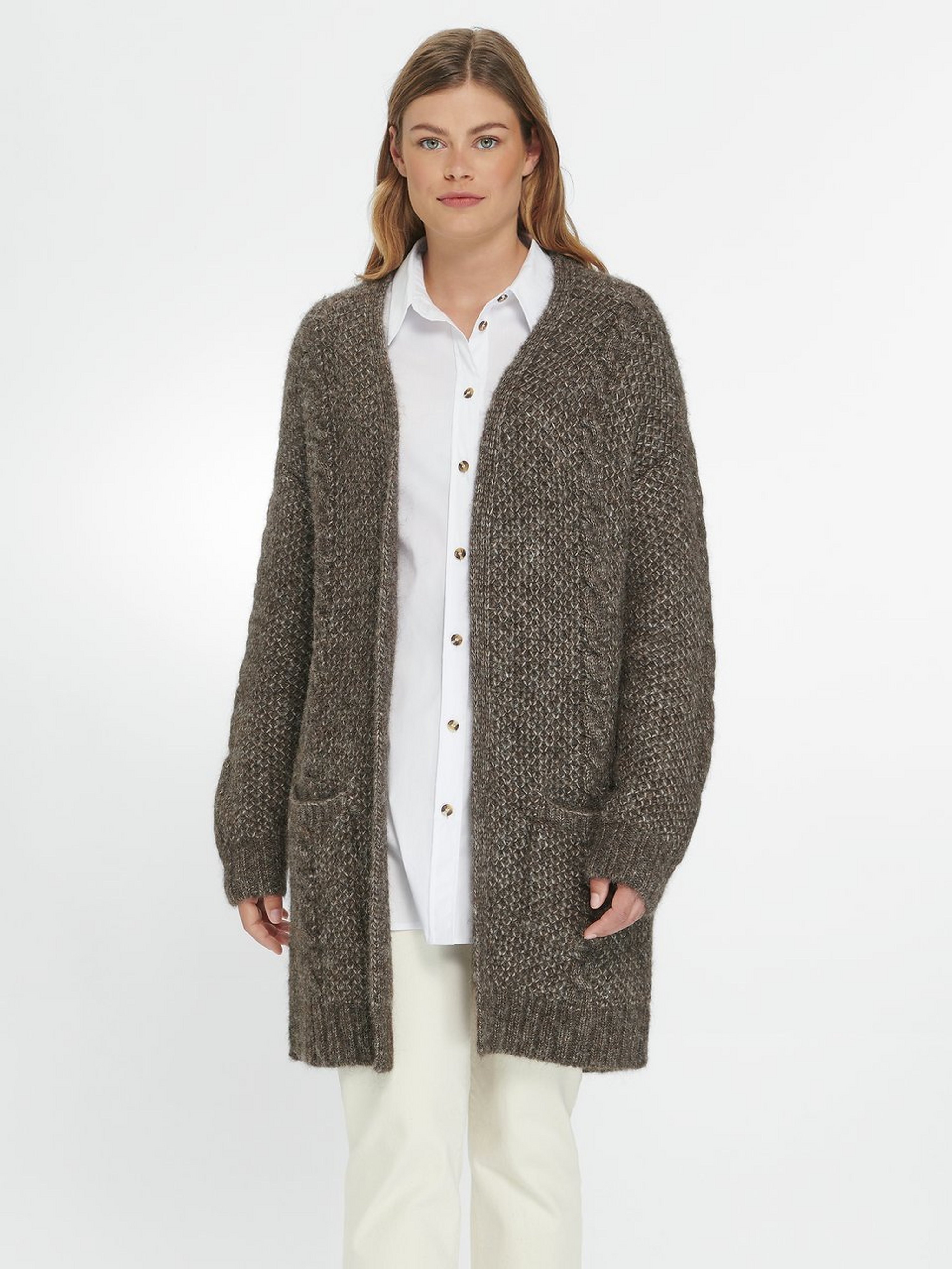 Long-Strickjacke