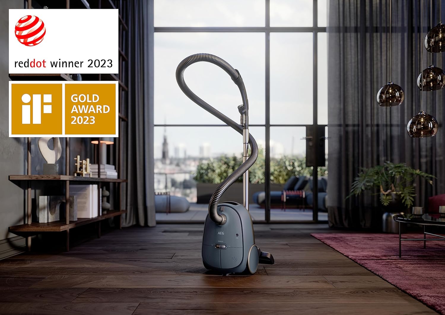 AEG CLEAN 6000 Staubsauger mit Beutel, Hohe Saugleistung, inkl. Zusatzdüsen, 50% Recyclingkunststoff, Ideal für Haustierbesitzer, Reinigen von Polstern, 12 m Kabel, 850 W, Blau, AB61C2DB
