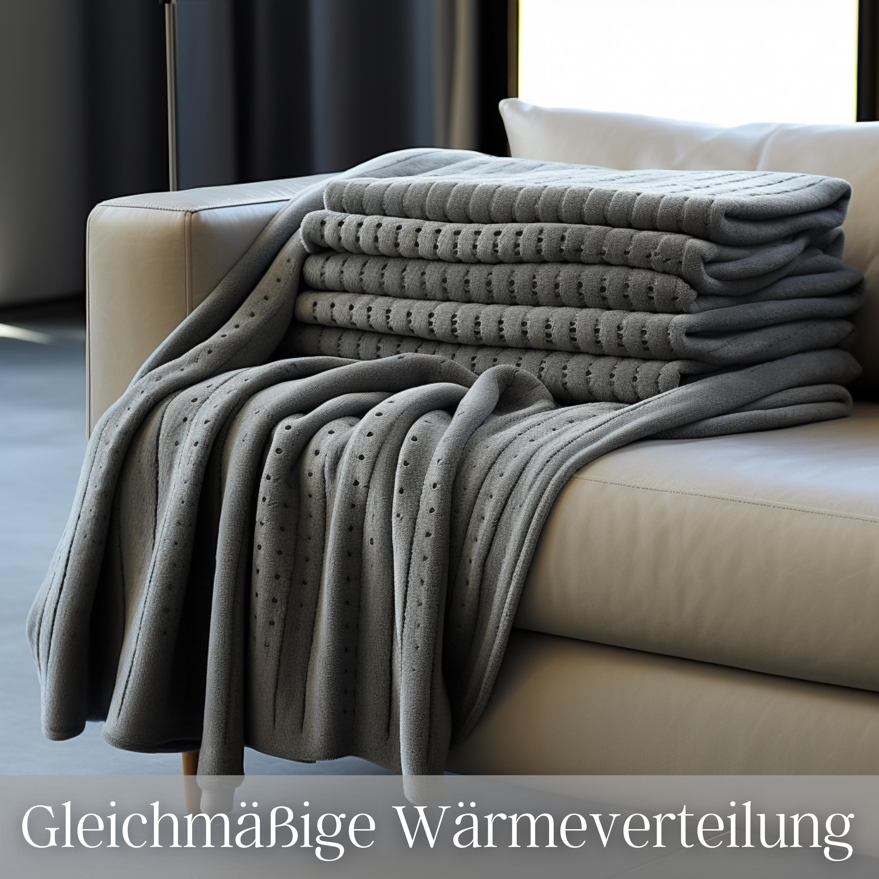 Steinborg Heizdecke mit Timer 150x80cm 6 Temperaturstufen 100W