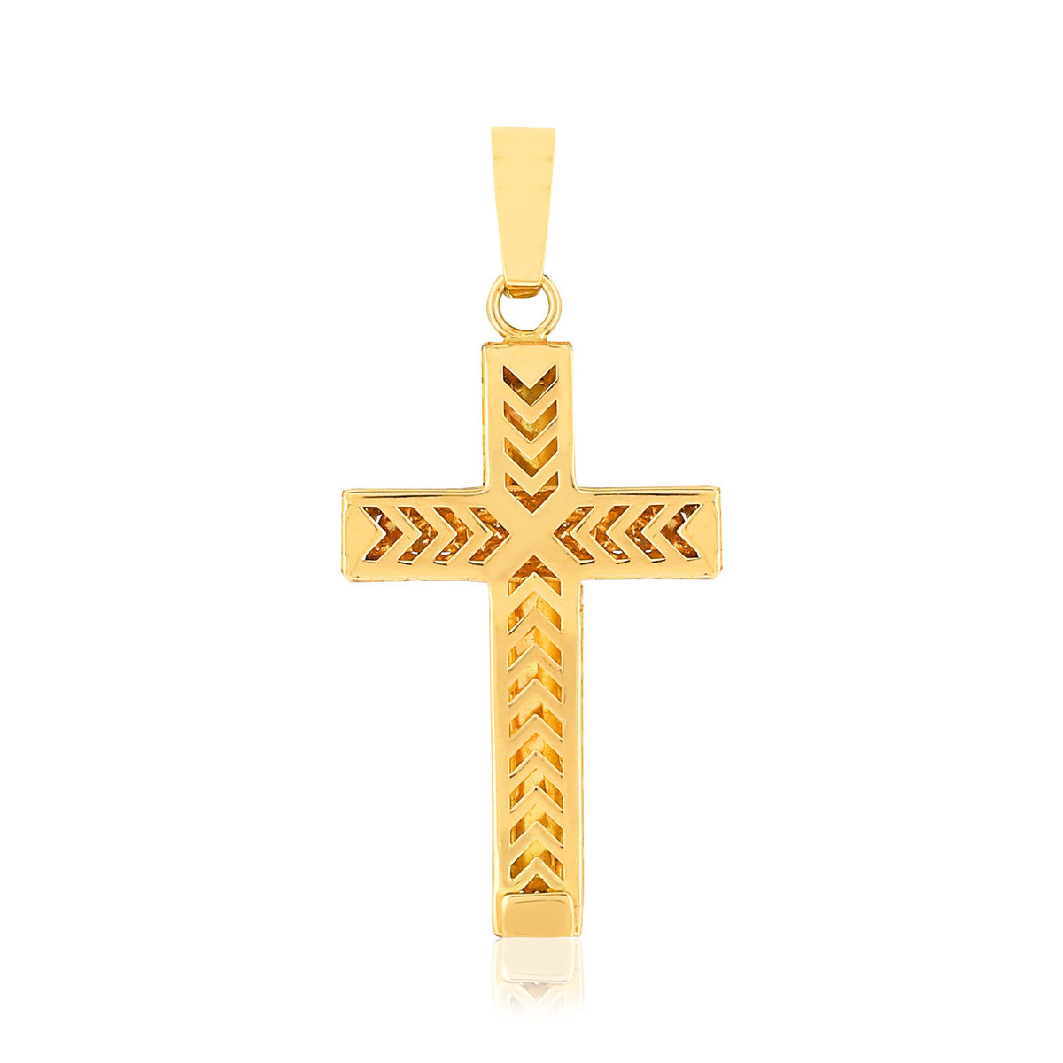 Pendentif croix or 750 jaune ajouré