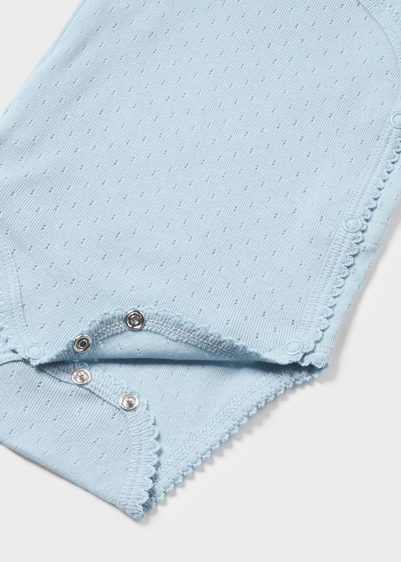 Body de algodão Better Cotton para recém-nascido com detalhes vazados, branco