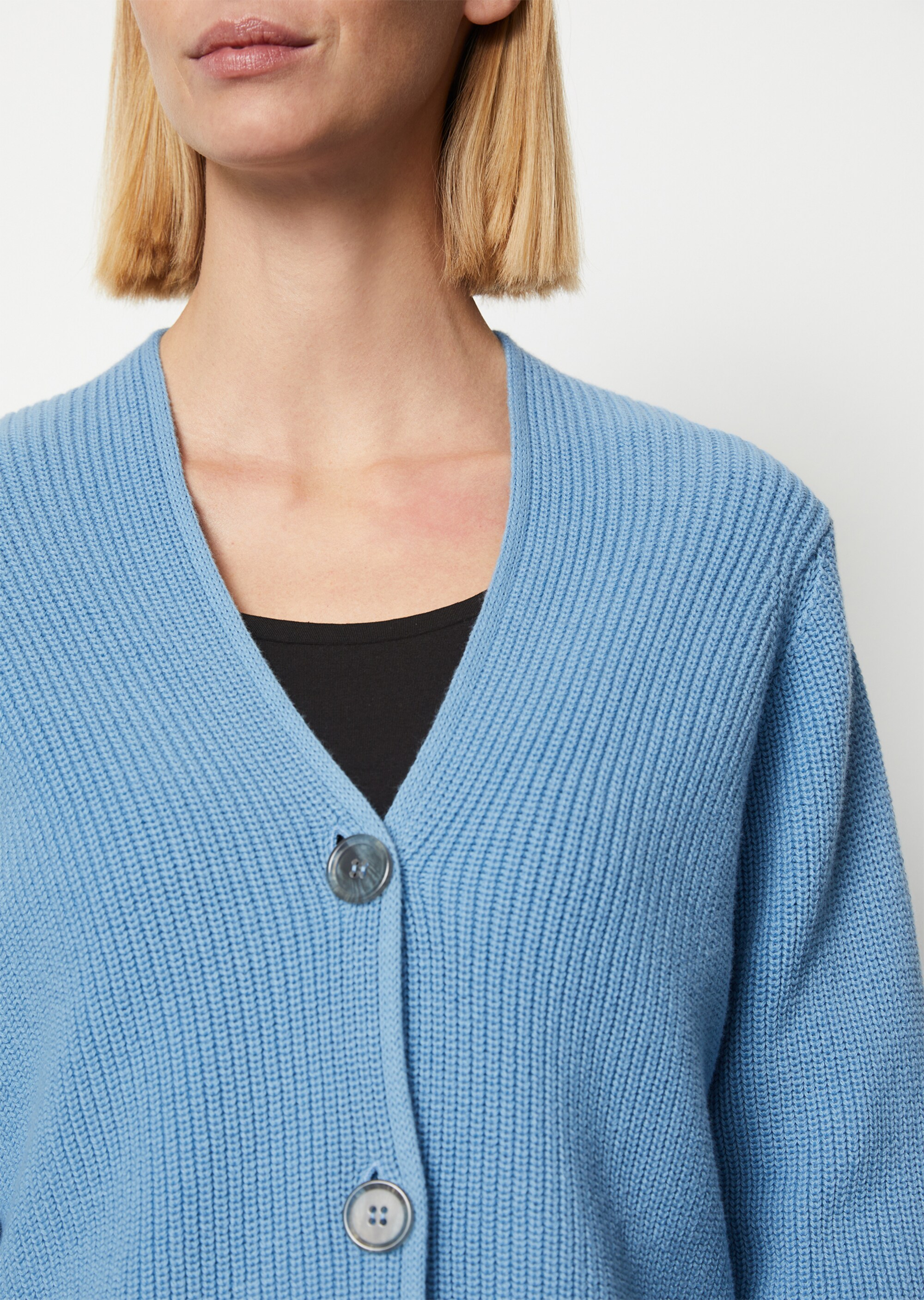 V-Neck-Cardigan relaxedaus Heavy-Weight-Organic-Cotton