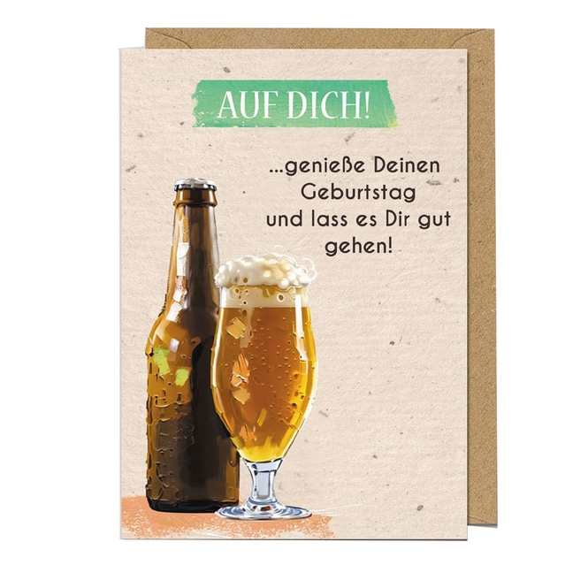 Glückwunschkarte - Auf Dich! - mit Umschlag