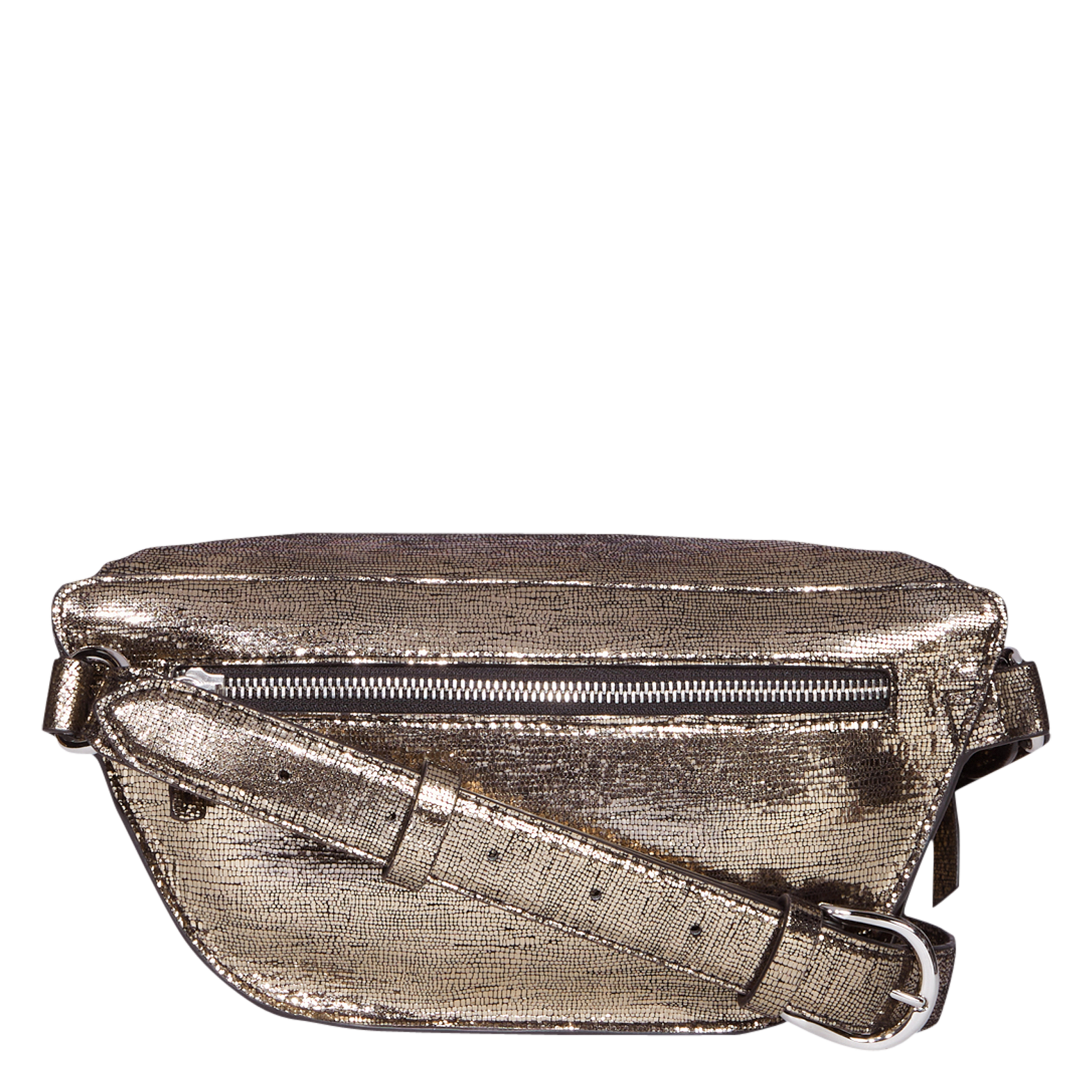 LINO - Sac banane en cuir métallisé | Doré