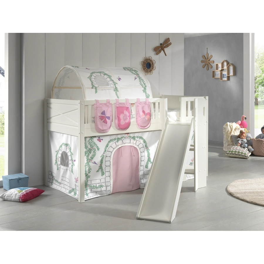 VIPACK Spielbett SCOTT 90 x 200 cm Birdy weiß