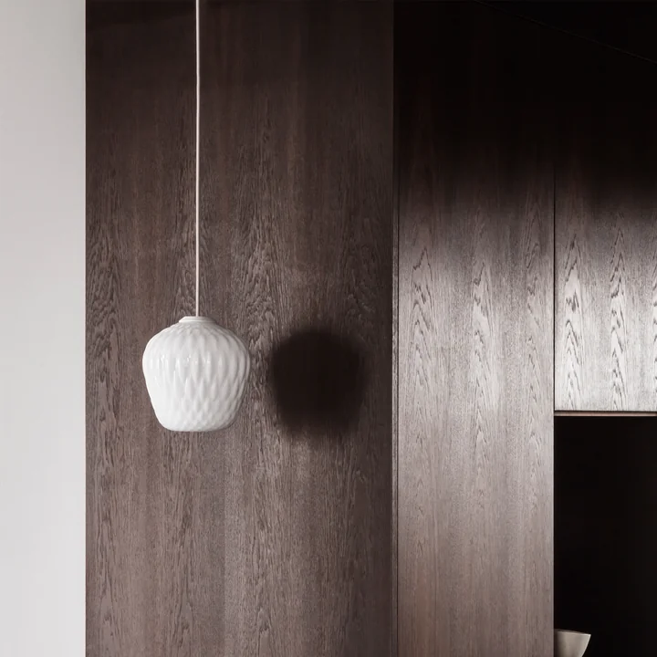 &Tradition - Blown SW4 Pendelleuchte, silber / Kabel schwarz