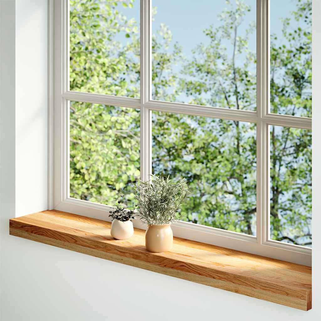 vidaXL Vensterbanken 2 st lichtbruin 120x40x2 cm massief eikenhout