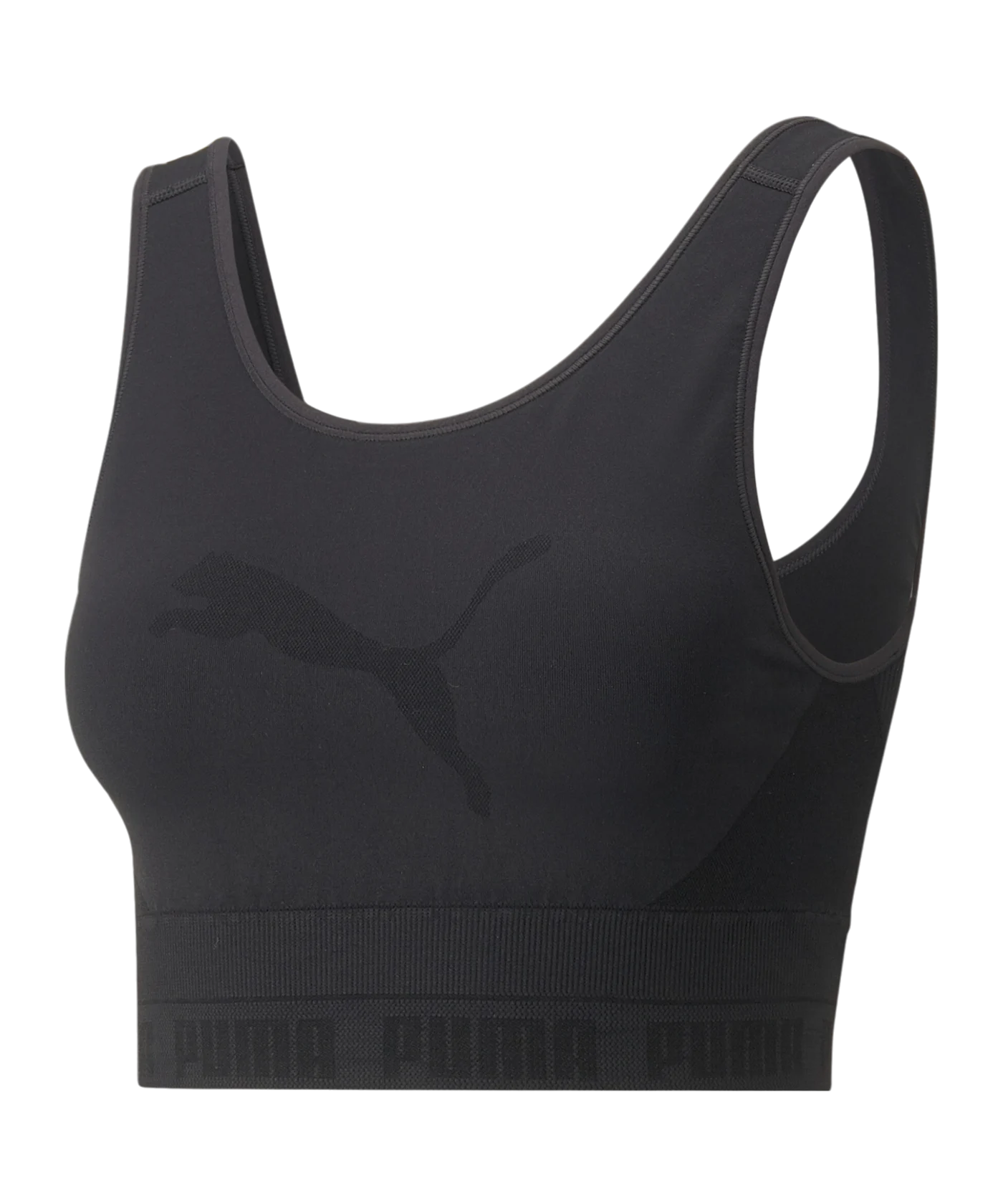 PUMA EVOKNIT Crop Top Damen Schwarz F01