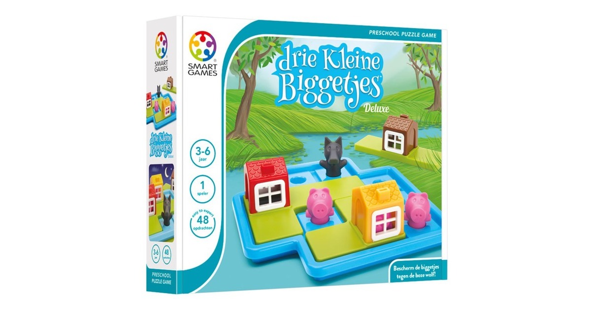 SmartGamesDrie Kleine Biggetjes Deluxe Denkspel  (Nederlands, 1 speler, Vanaf 3 jaar, 48 opdrachten)