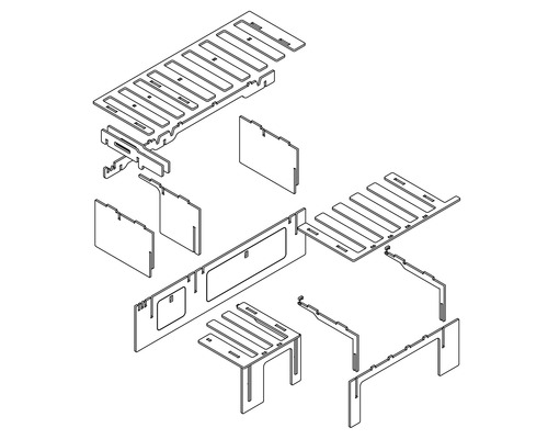 Buildify Campingbox Christoph bedsysteem, lengte-asymmetrisch, voor VW T5/T6, 1800x1180x435 mm (LxBxH) (zonder montage- en bevestigingsmateriaal)