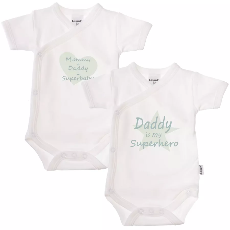 Liliput Kurzarm-Wickelbody 2er-Pack Superhero weiß