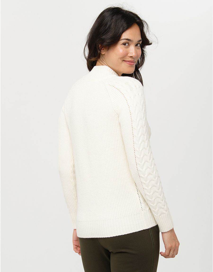 Pull doux écru torsades