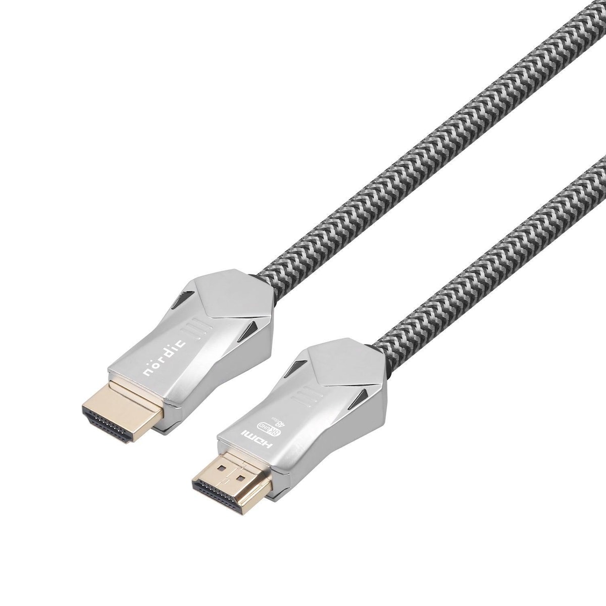 NORDIC-SERTIFISERT KABLER 3m Ultra High Speed ​​​​HDMI 2.1 8K 60Hz 4K 120Hz 48Gbps Dynamic HDR eARC VRR Nylonflettet kabel gullbelagt
