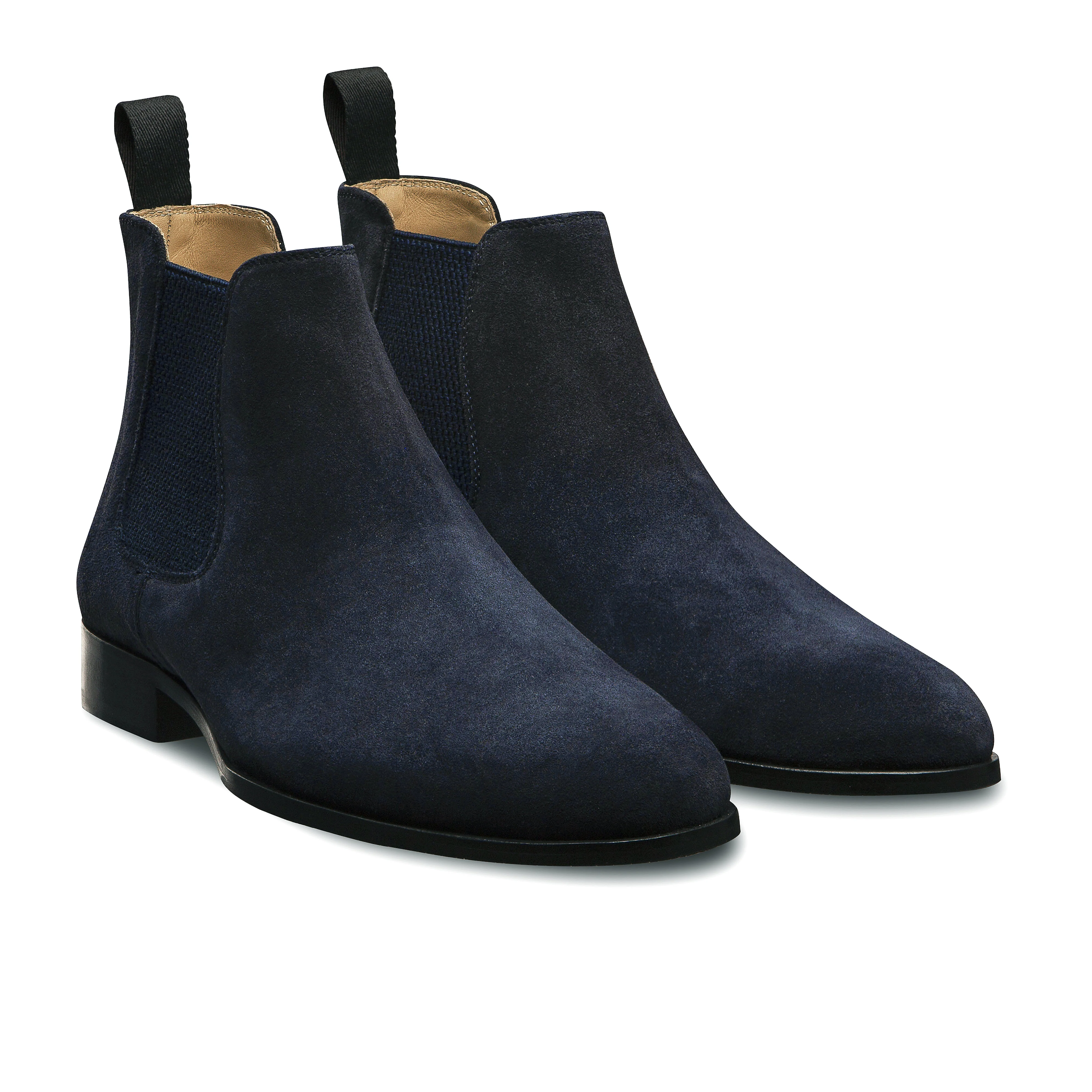 Bottines basses Shoji 1008 veau velours bleu marine