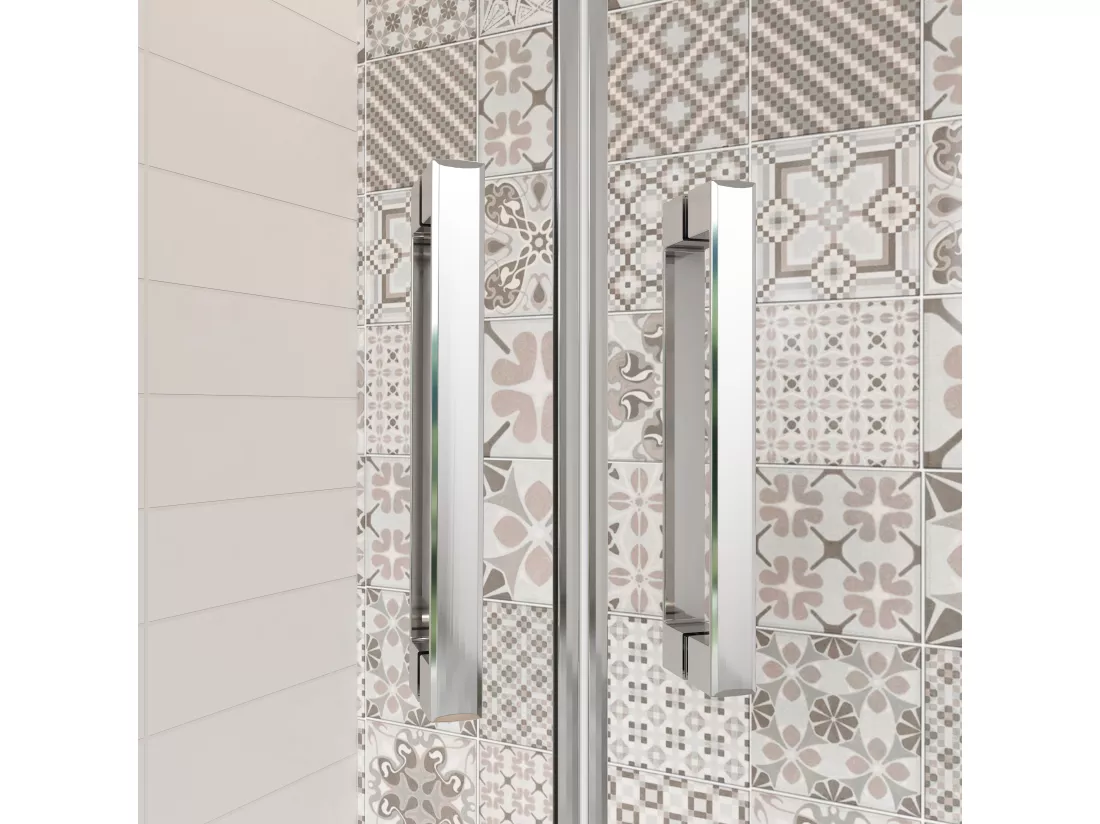 AICA Cabine de Douche Quart de Cercle 90x90x195 cm,Portes Pivotantes 180°, Verre Sécurisé 6 mm
