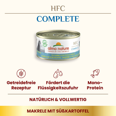 Almo Nature HFC Complete Katzenfutter HFC Makrele mit Süsskartoffel70g