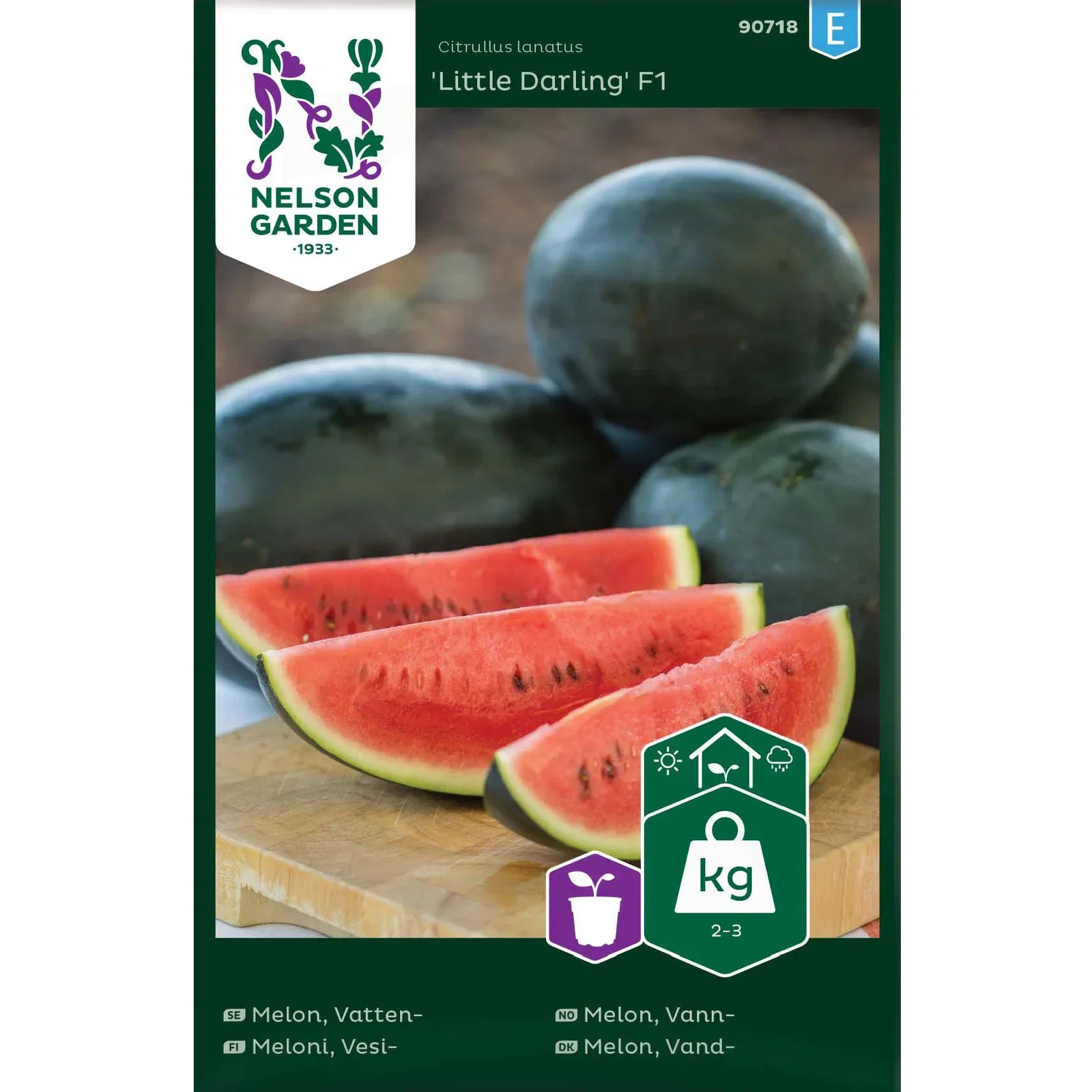 Citrullus lanatus  'Little Darling Vannmelon 'Little Darling' F1