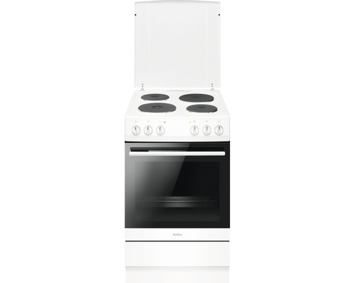 Amica vrijstaand fornuis met kookplaat, wit geëmailleerd SHE 11596-1 W, bruikbaar volume 68 l, BxHxD 500 x 850 x 600 mm