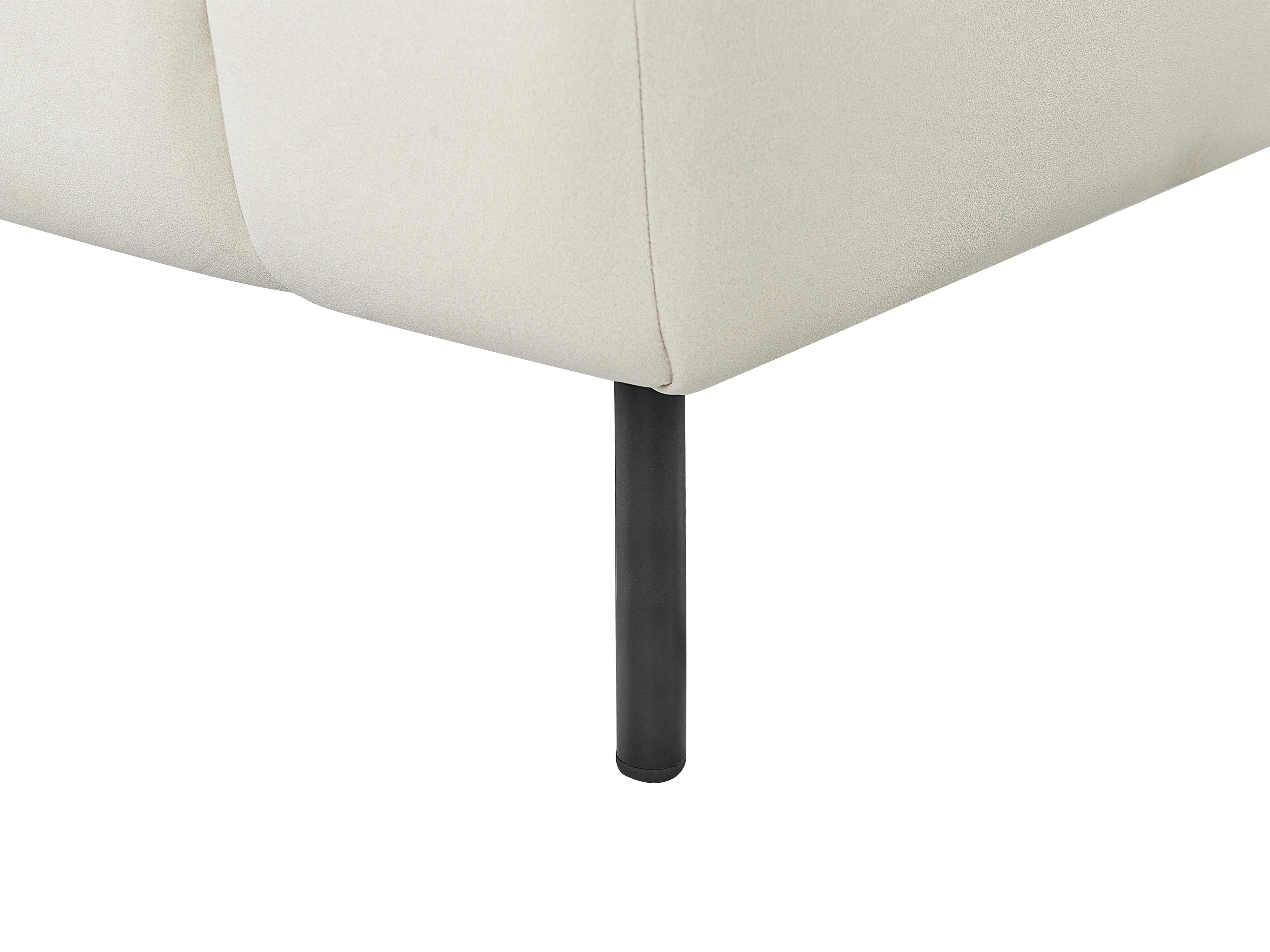 Linkszijdige chaise longue LANNILS Kunstleer Gebroken wit