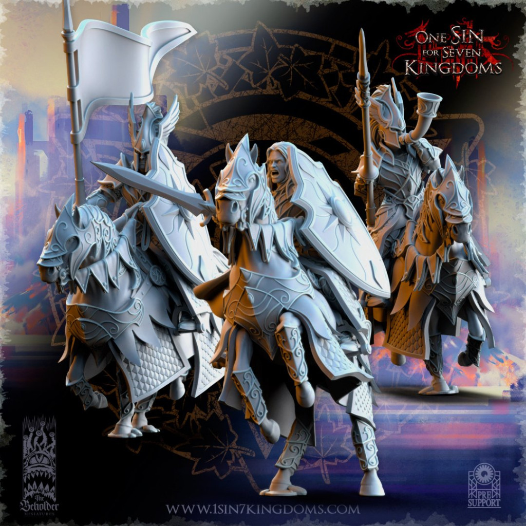The Beholder Miniatures - Elfes - 6 Chevaliers d'Ashur