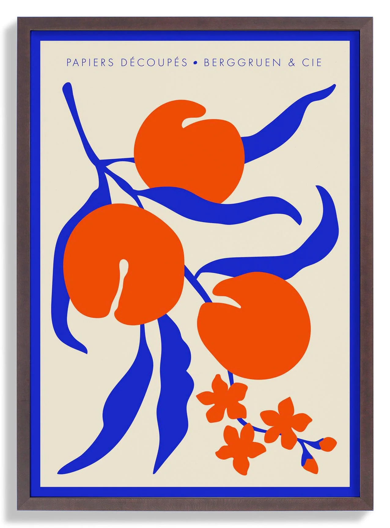 Pfirsiche Blau Orange Papiers Découpés Kunstausstellung