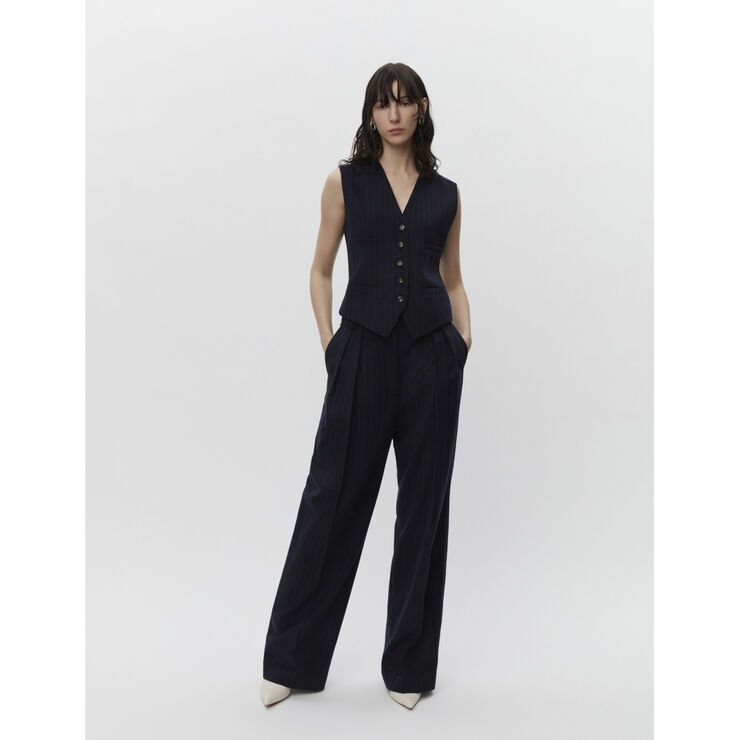 DAY Birger et Mikkelsen Enzo - Woolen Pinstripe Total eclipse