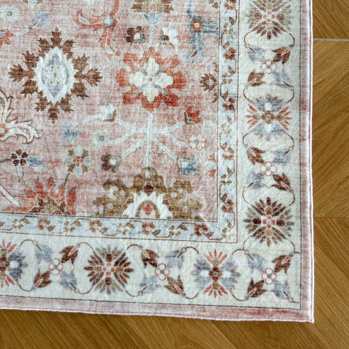 Vintage vloerkleed - Ember Oriental Roze | OEKO-TEX & Wasbaar