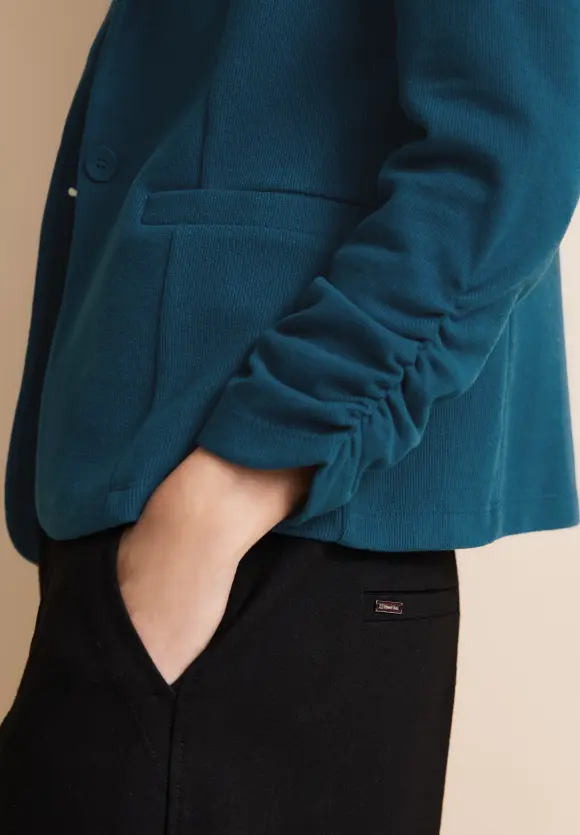 Basic Blazer mit Raffungen - bright turquoise