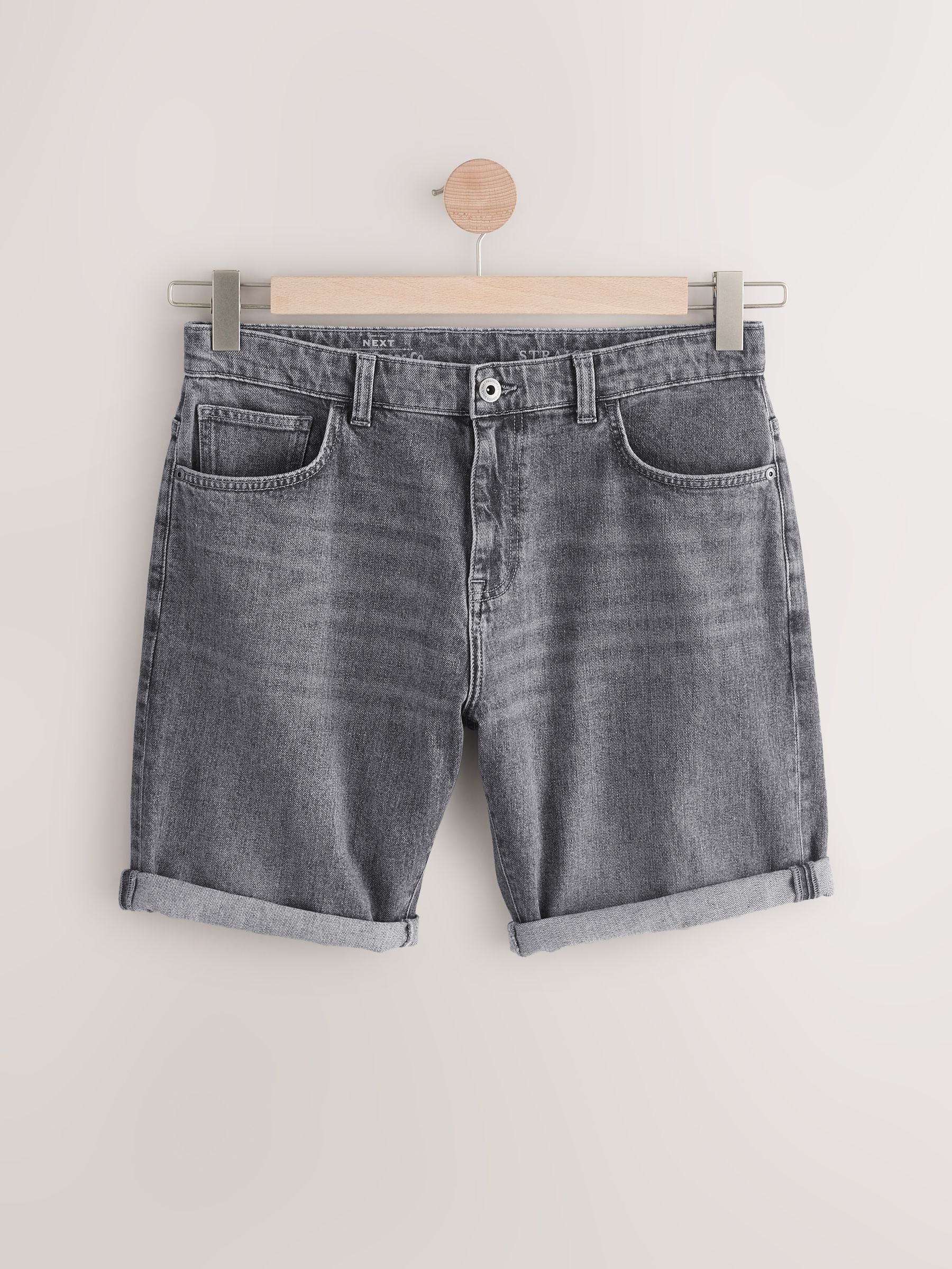 Grijs - Straight fit - Stretch denim short
